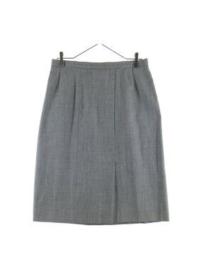 Chanel Tight Skirt Tweed Houndstooth Pattern Linen Gray